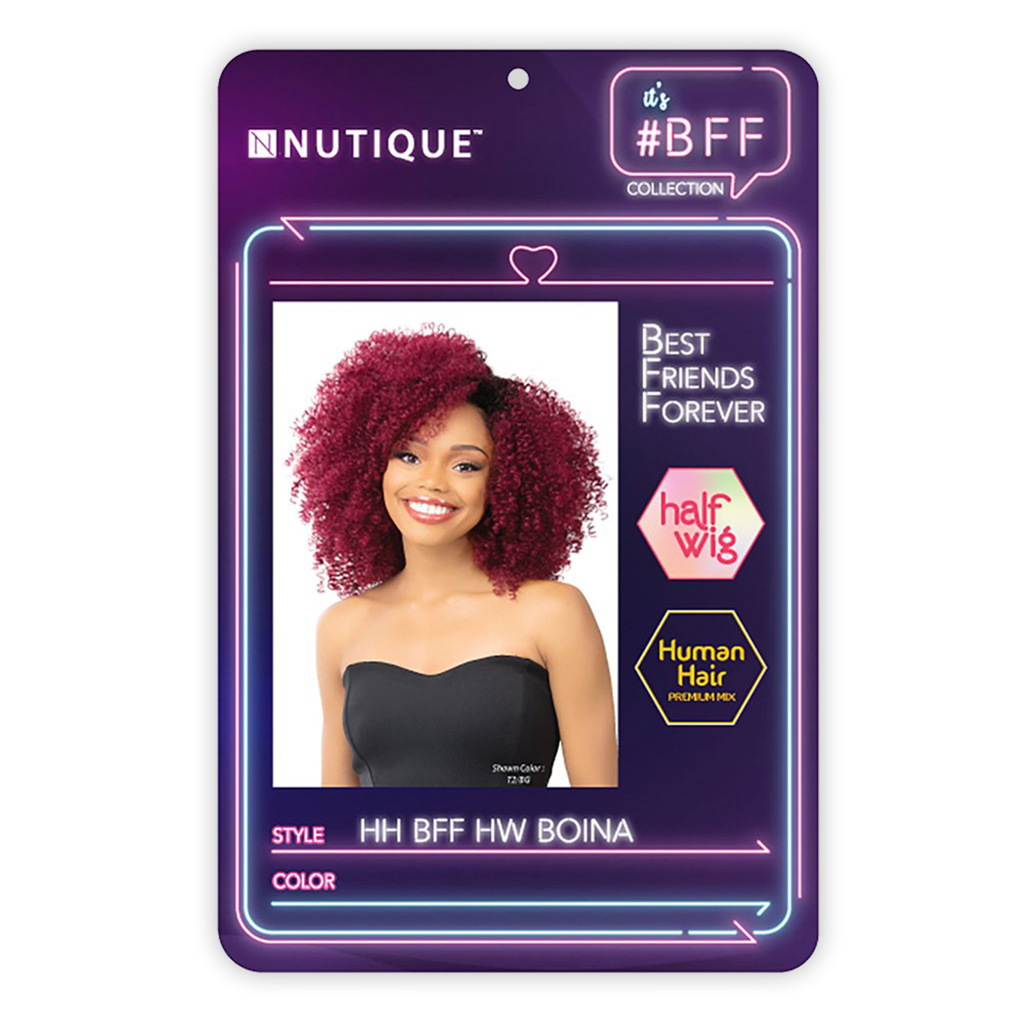 Nutique Human Hair Blend Half Wig HH BFF HW Boina