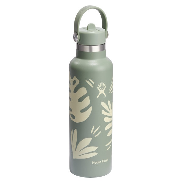 Hydro Flask 21oz Standard Mouth Insulated Bottle + Flex Straw Cap - 621ml - Botanical Bliss Agave