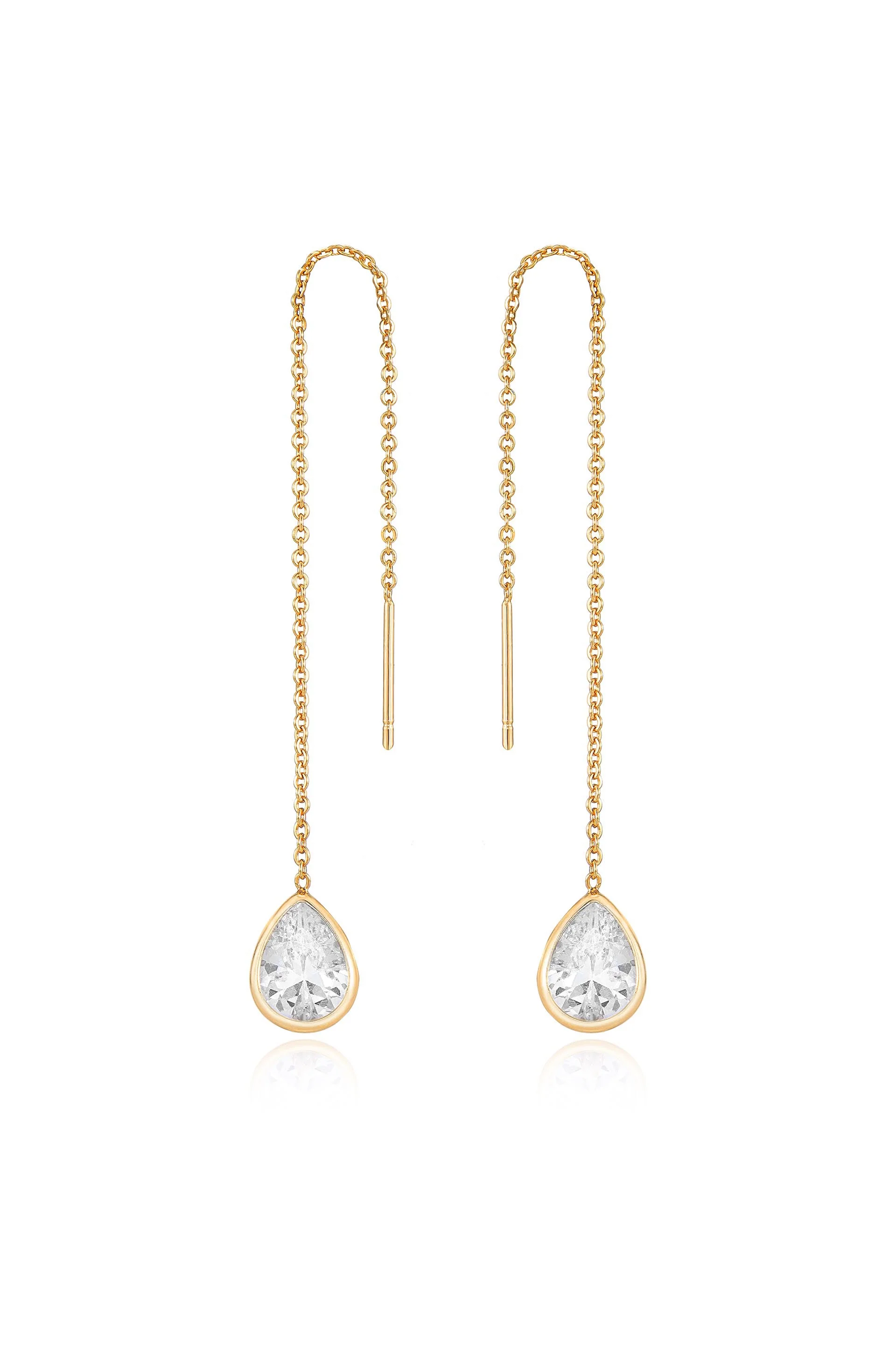 Barely There Chain and Crystal Dangle Earrings