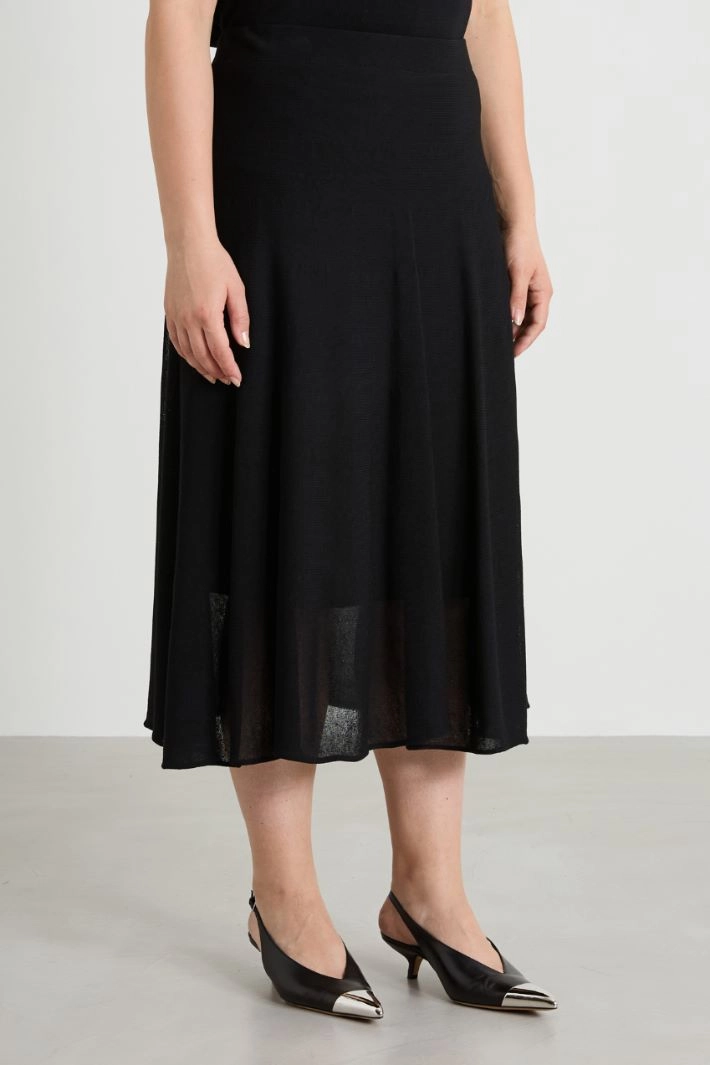 Crepe knit skirt - BLACK