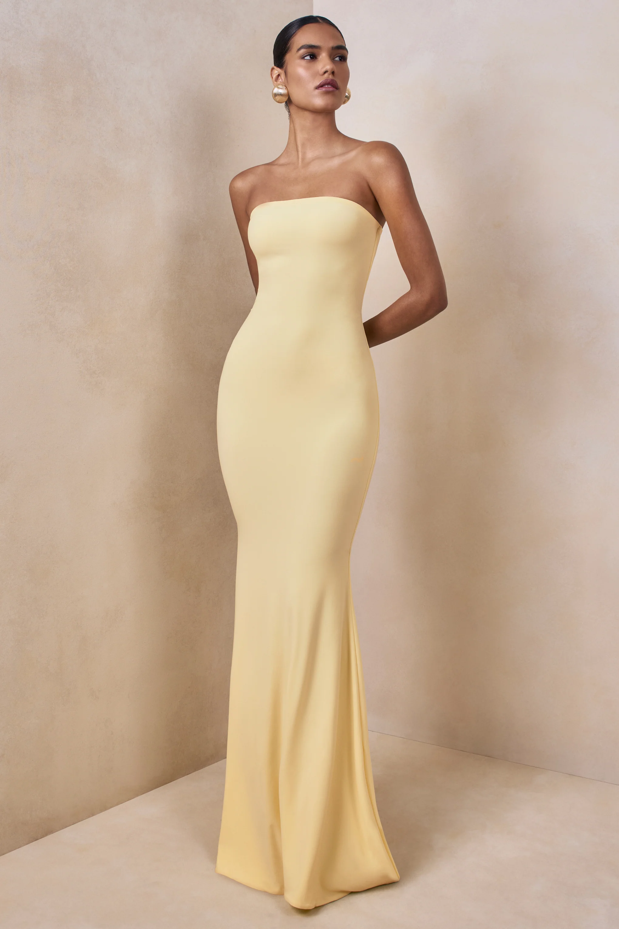 Ceremony | Lemon Bandeau  Maxi Dress