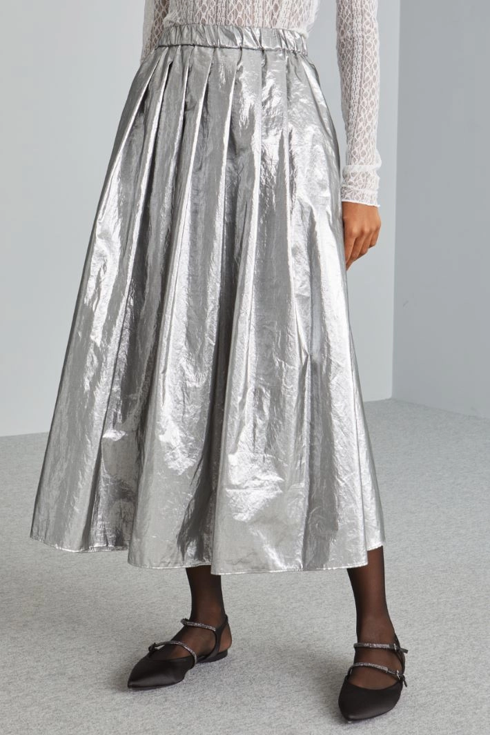Full skirt in  lamé taffeta - SILVER