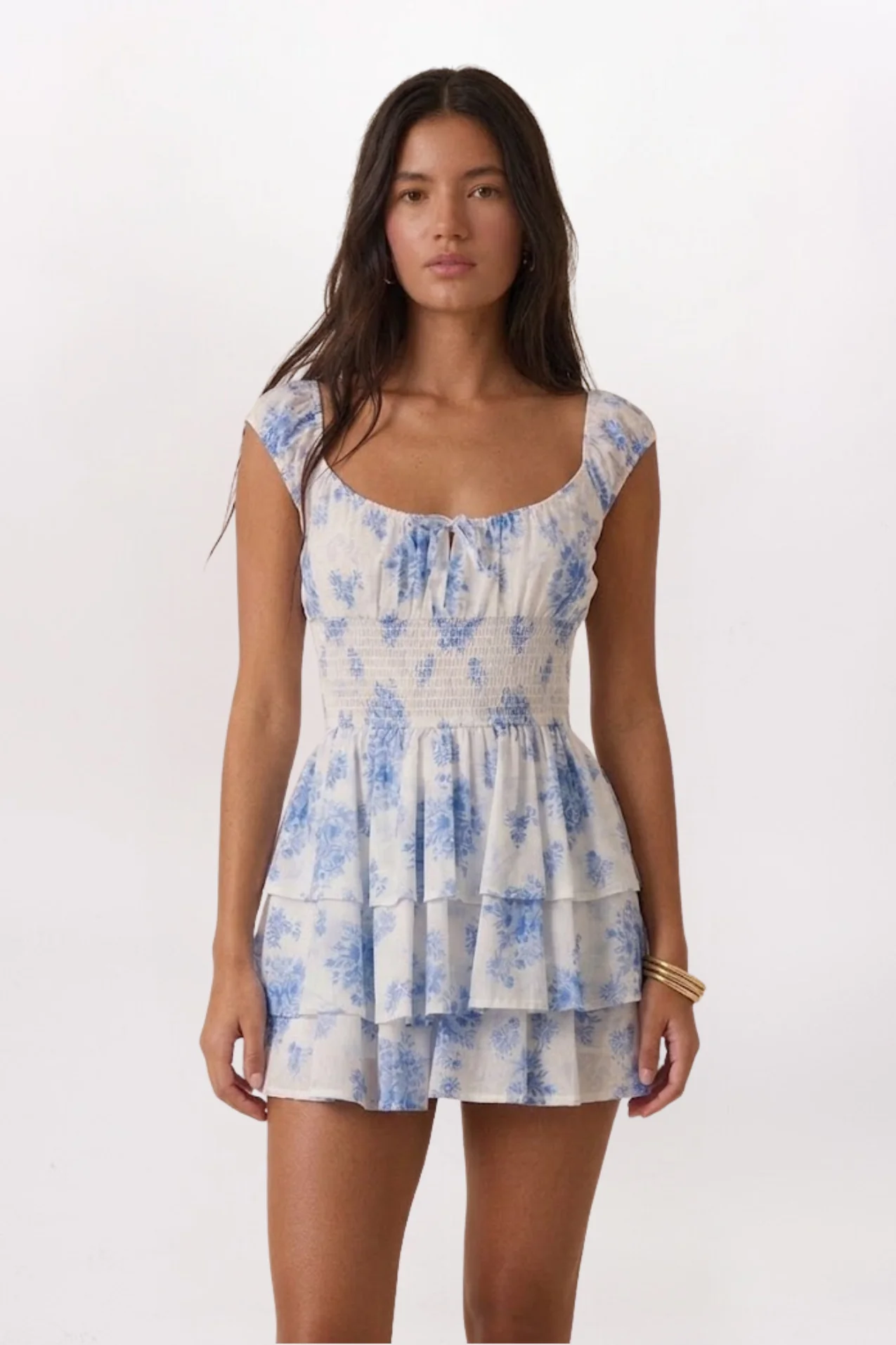 ROSES SMOCK WAIST RUFFLE ROMPER