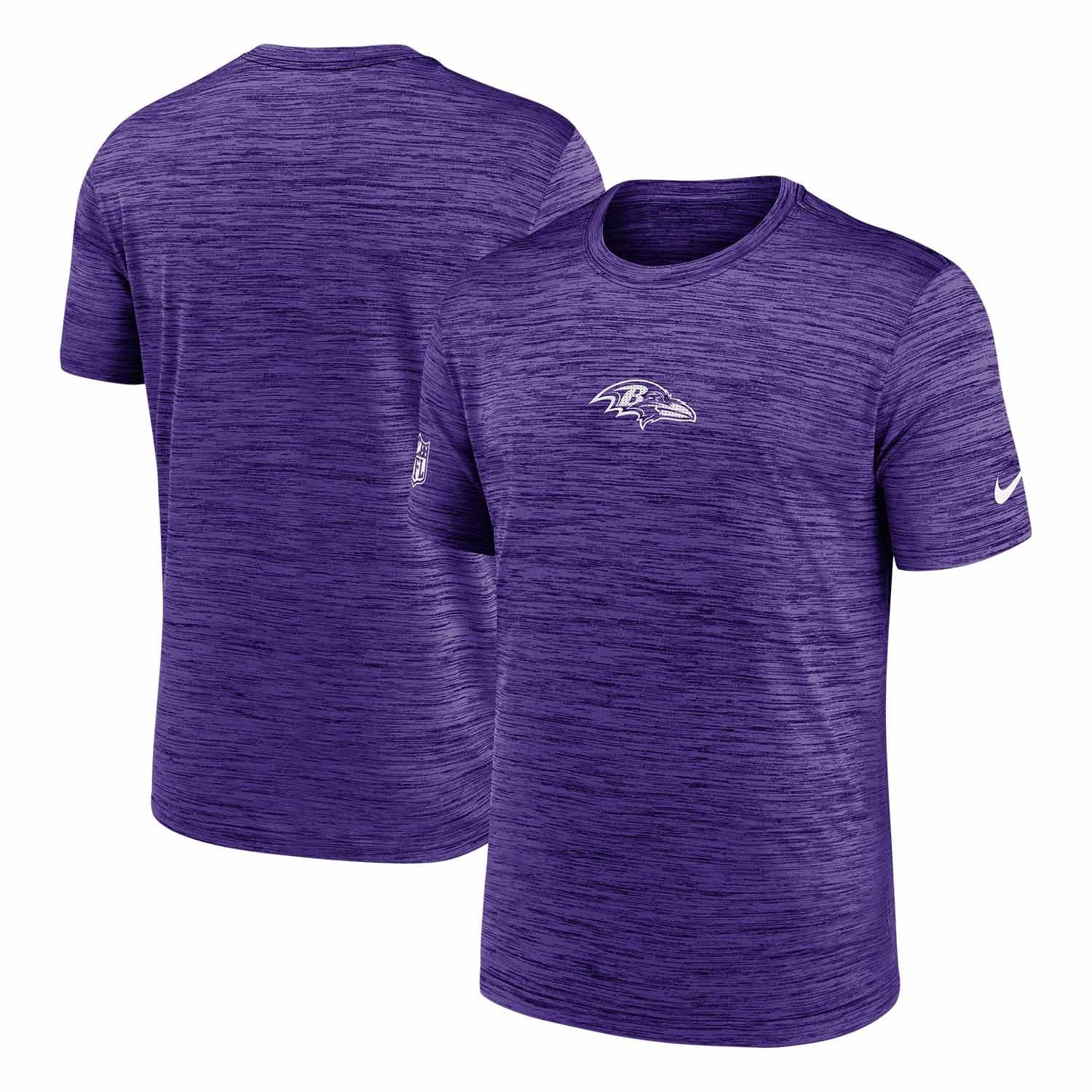 Baltimore Ravens 2025 NFL Sideline Nike Velocity Performance T-Shirt Purple