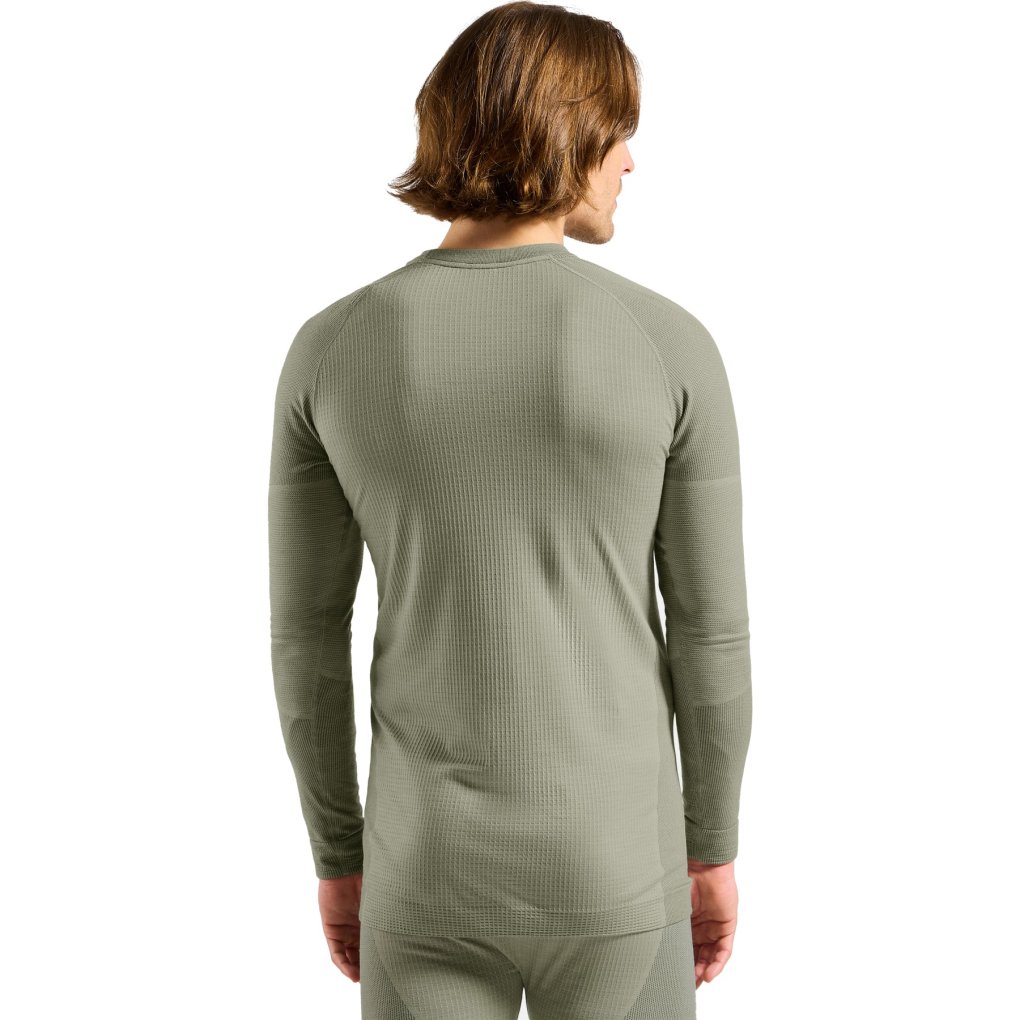 Odlo Seamless Performance Wool Crewneck Base Layer Top Men - shadow