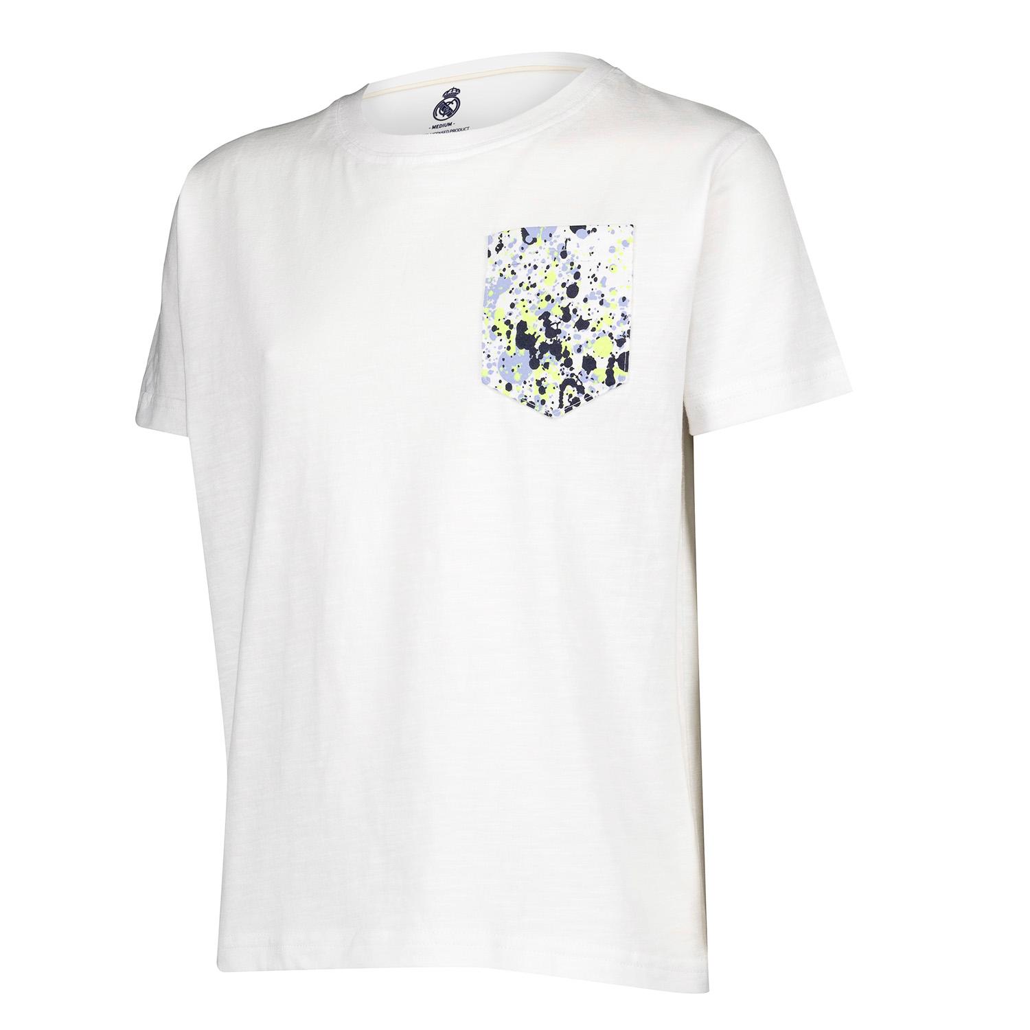 Kids T-Shirt Fan Kids Splatter Pocket White Real Madrid