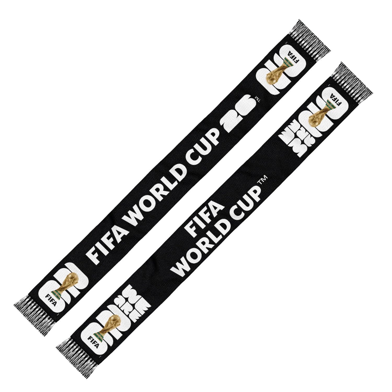 2026 Soccer Fan Collection Black and White Scarf