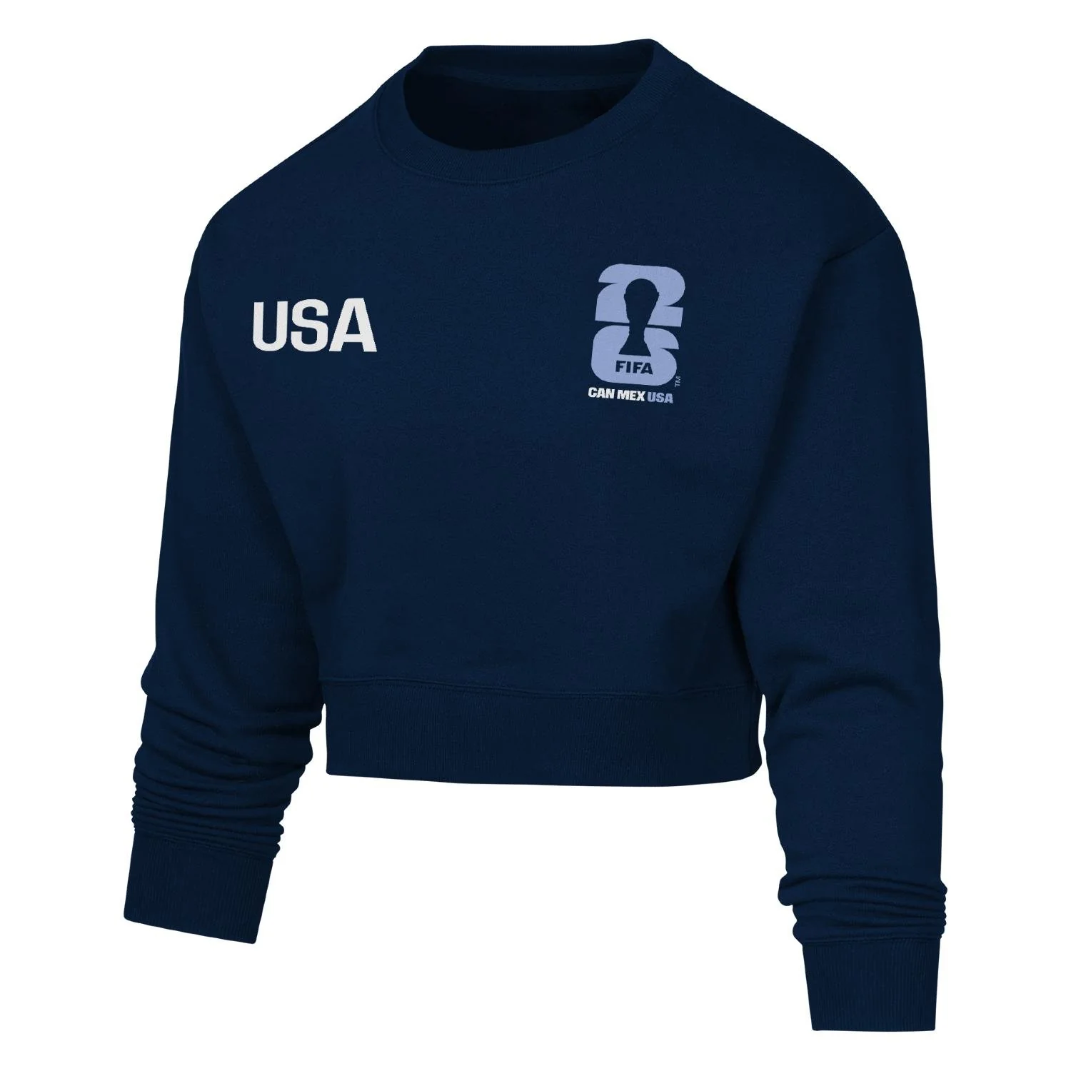 2026 Soccer Fan Collection USA Emblem Crew Crop Sweatshirt - Women's