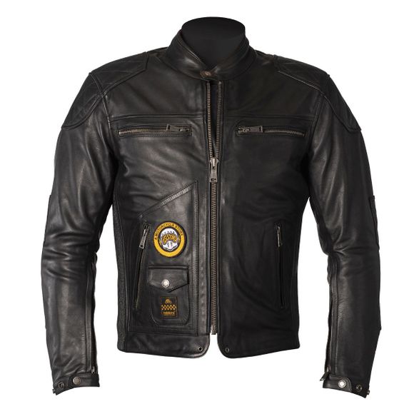 Rag - Black Motto Helstons Leather Tracker - BlackRef: hs0723-c123