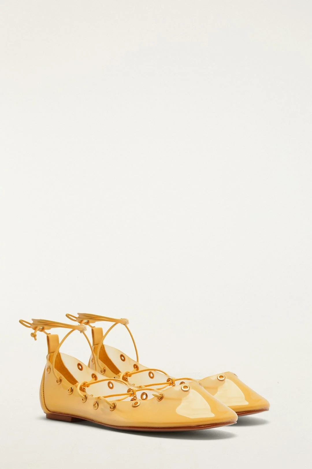 Yellow Sea Lace Up Jelly Ballerina