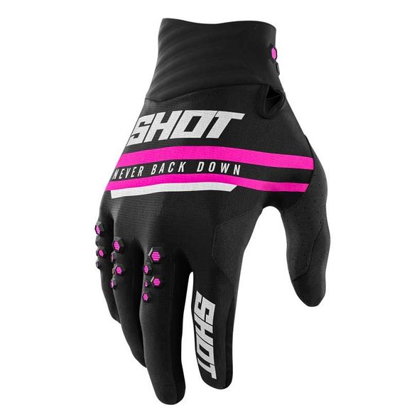 Shot CONTACT SHINING cross gloves - PINK 2021 - Black / PinkRef: SO1869