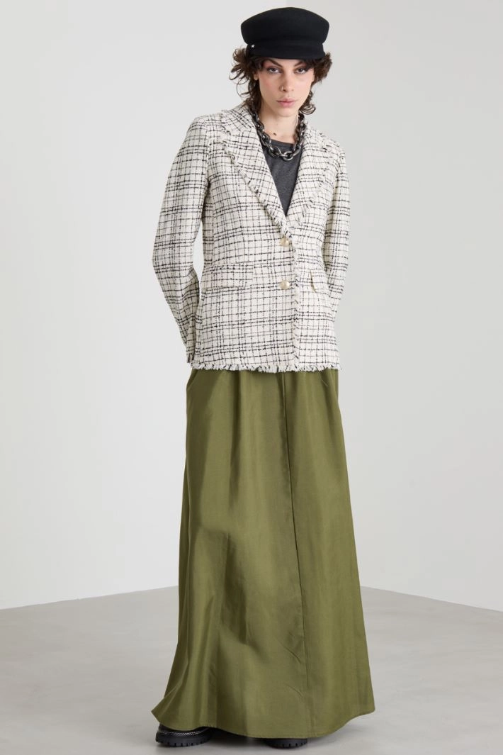 Cotton tweed blazer - IVORY