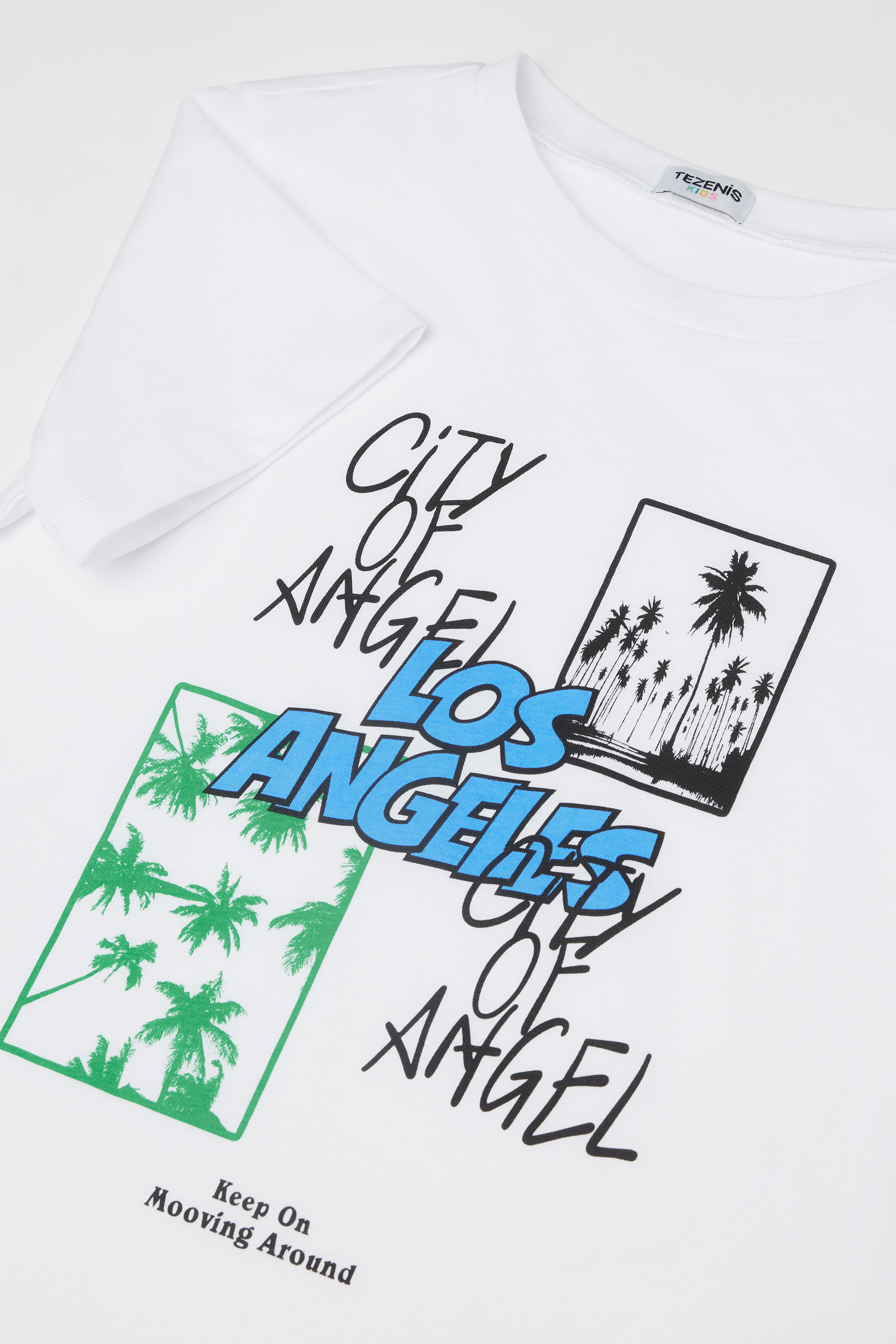 Round-Neck Printed Cotton Top