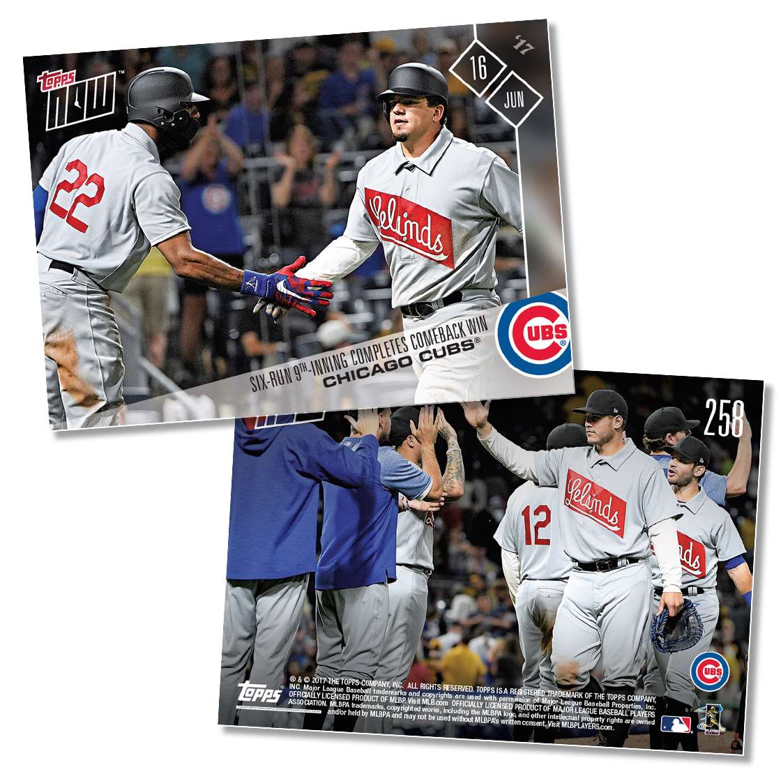 CUBS - 06/16/2017 TOPPS NOW® Card 258 - Print Run: 326