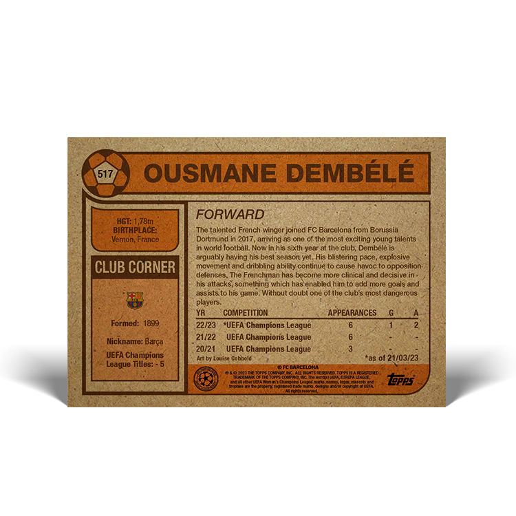 Topps UK - UCC Living Set Card #517 - Ousmane Dembélé