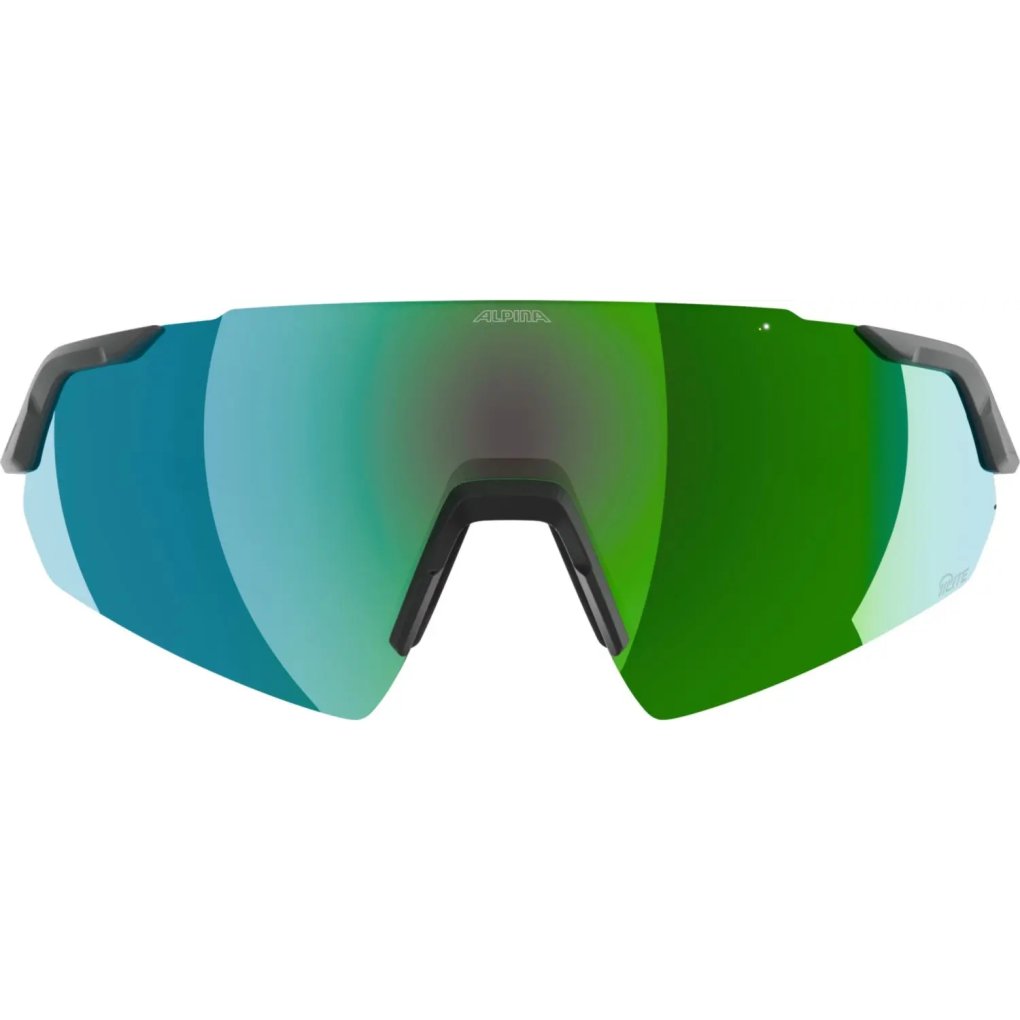 Alpina Turbo Air Q-Lite Glasses - midnight-grey matt/green mirror + pink