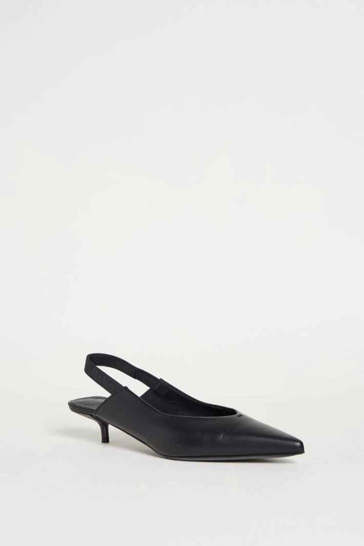 Leather slingbacks - BLACK