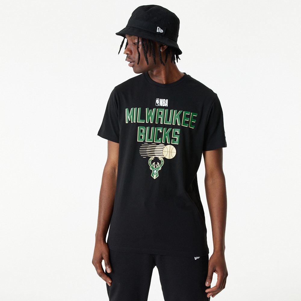 New Era Milwaukee Bucks Team Graphic Basketball T-Shirt Black