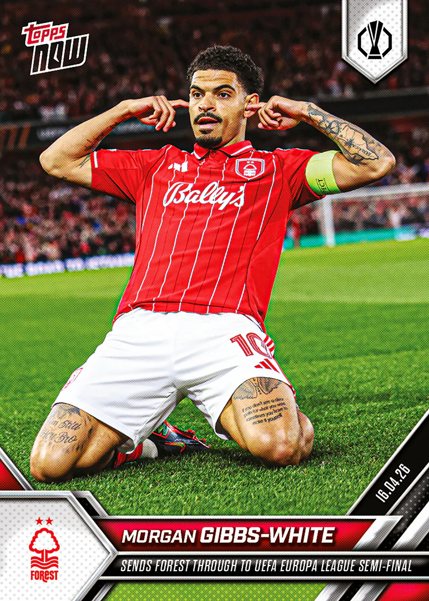 Morgan Gibbs-White - 2025-26 UEL Topps NOW® - Card 28 - PR: 197