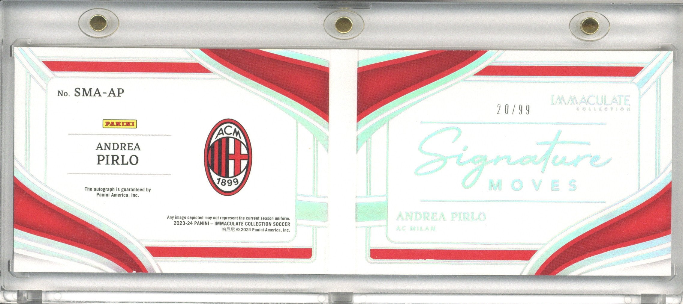 2023-24 Panini Immaculate Andrea Pirlo Booklet Autograph /99 #SMA-AP