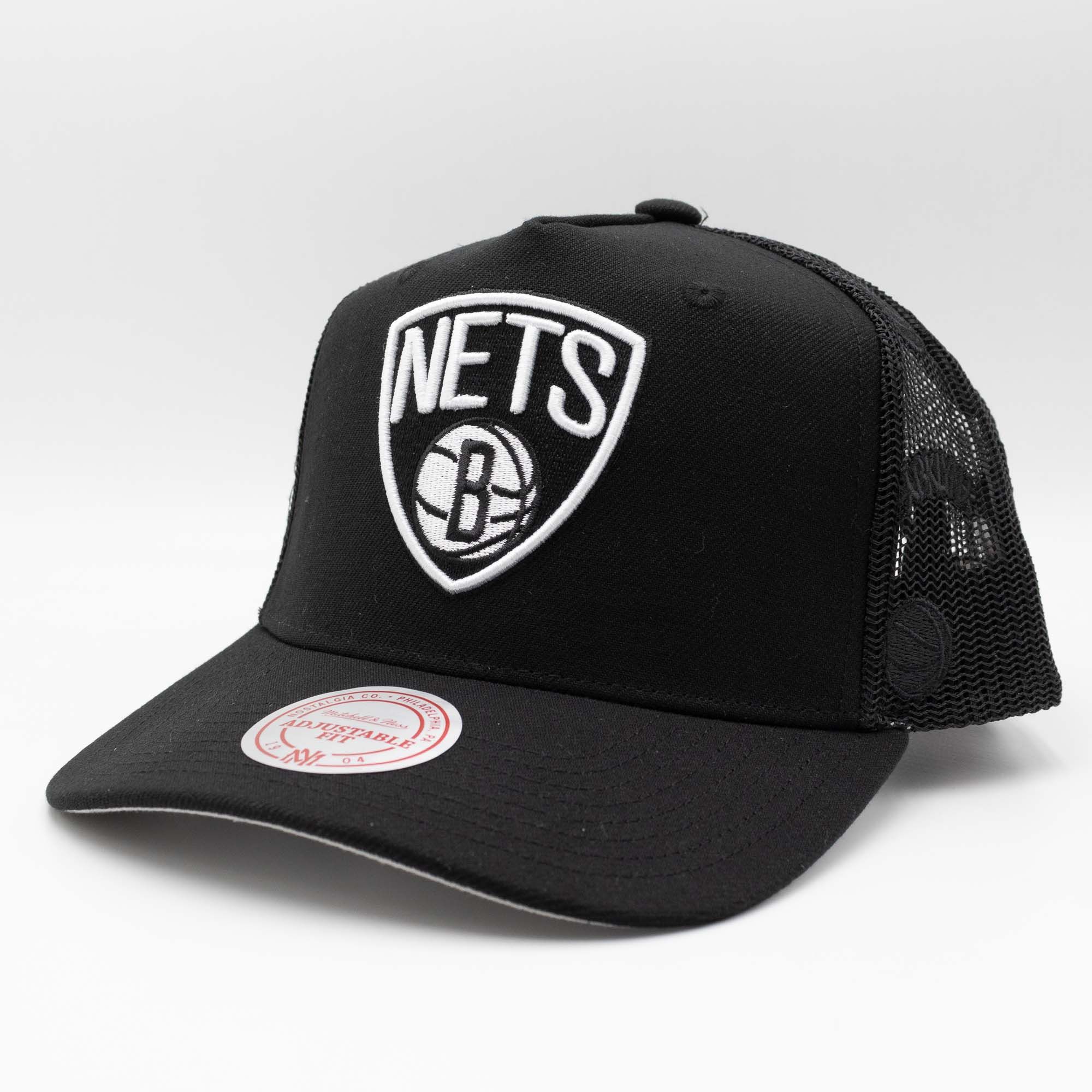 Brooklyn Nets Mitchell & Ness Monogram NBA Trucker Cap Black