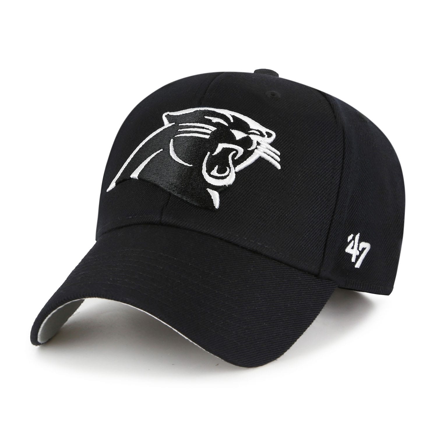 Carolina Panthers Black & White '47 MVP Adjustable NFL Cap Black