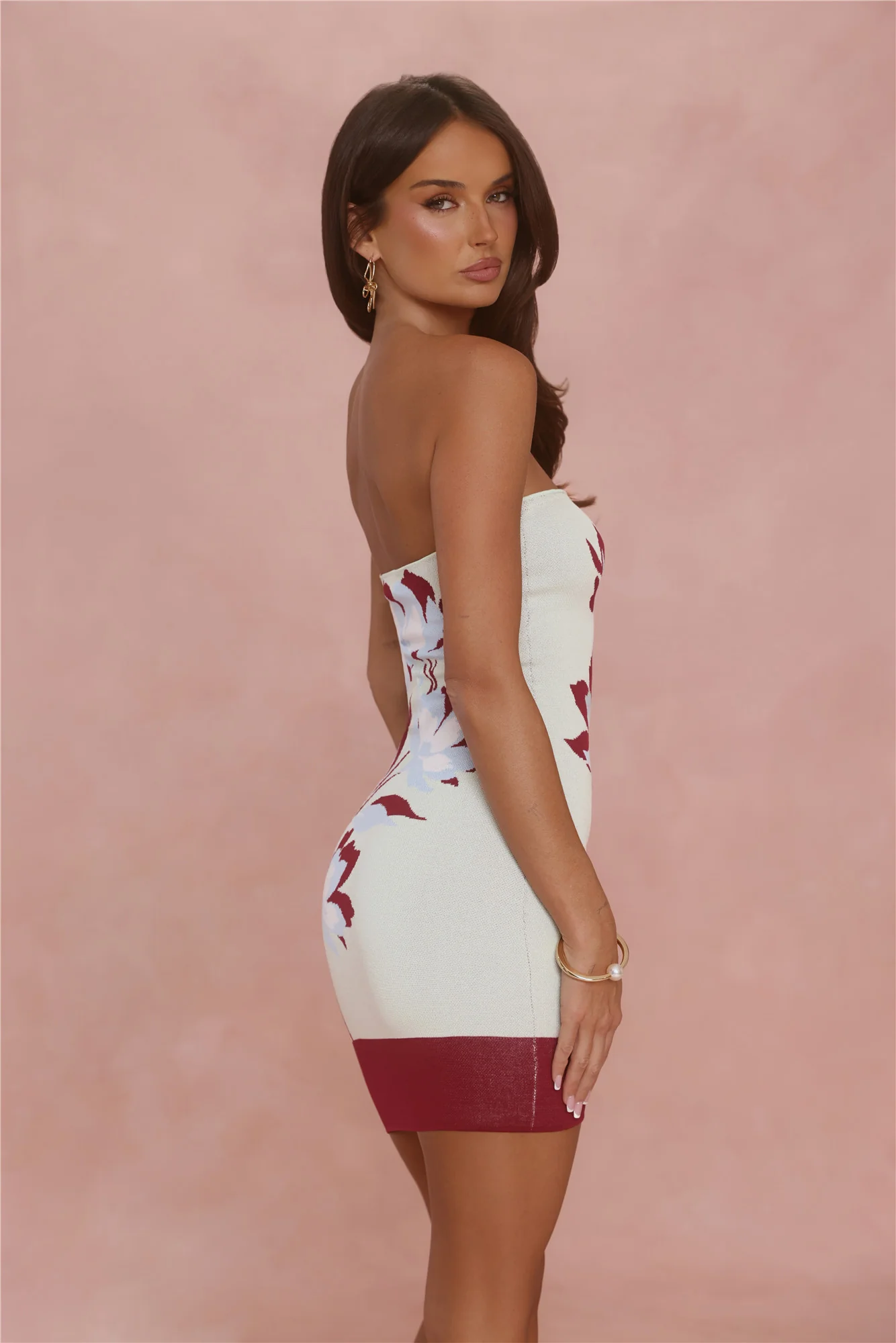 Lookbook Living Knit Strapless Mini Dress Multi