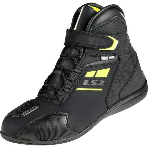 Ls2 Garra Waterproof Motorcycle Sneakers - Black / YellowRef: LS1412