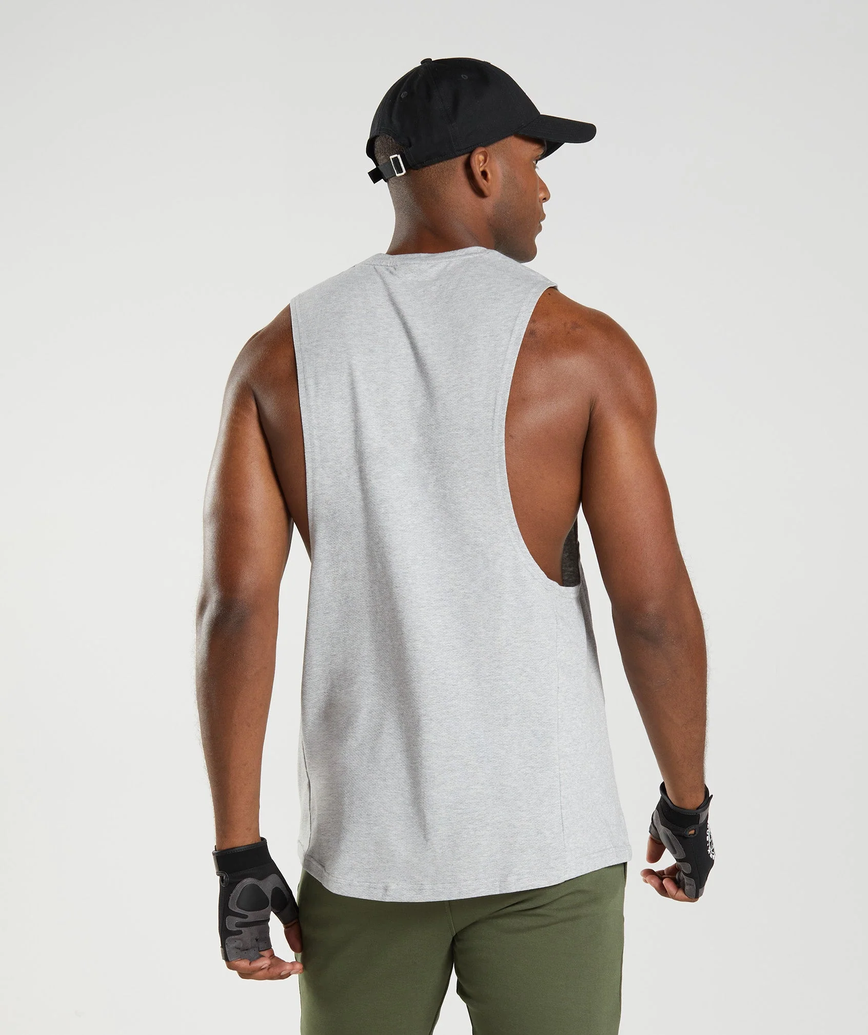 React Drop Arm Tank Light Grey Core Marl