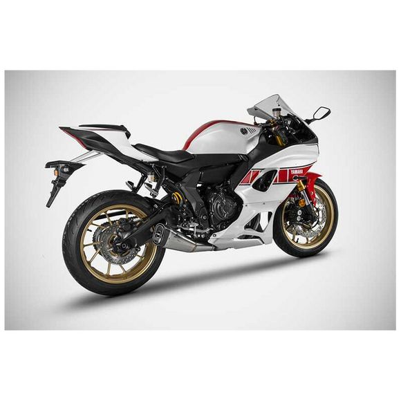 Complete Zard 2 IN 1 RACING Line - black stainless steel tipYAMAHA 700 R7 - 2021 - 2023Ref: Zad00936A / Zyh107S00Ssr-B