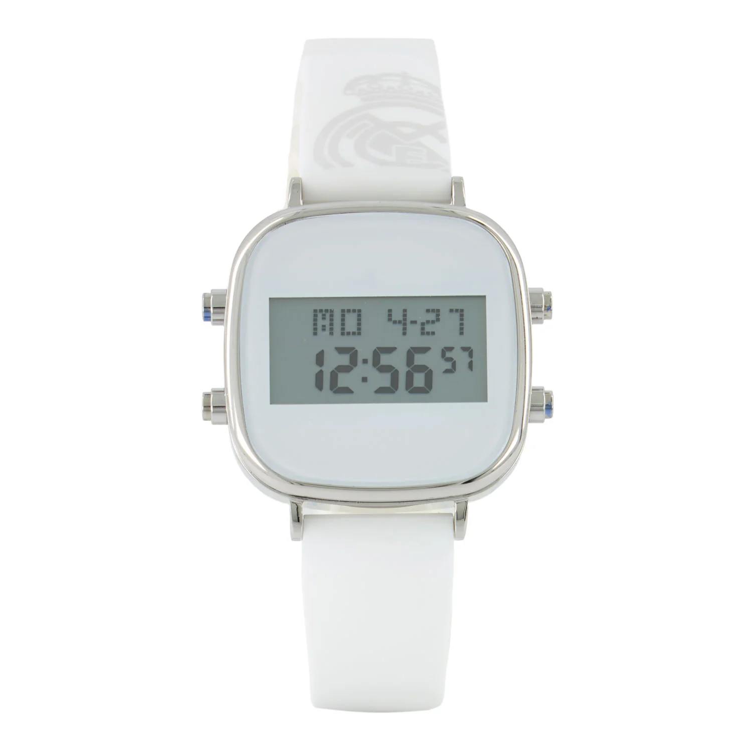 Square Digital Watch Silicone Strap White