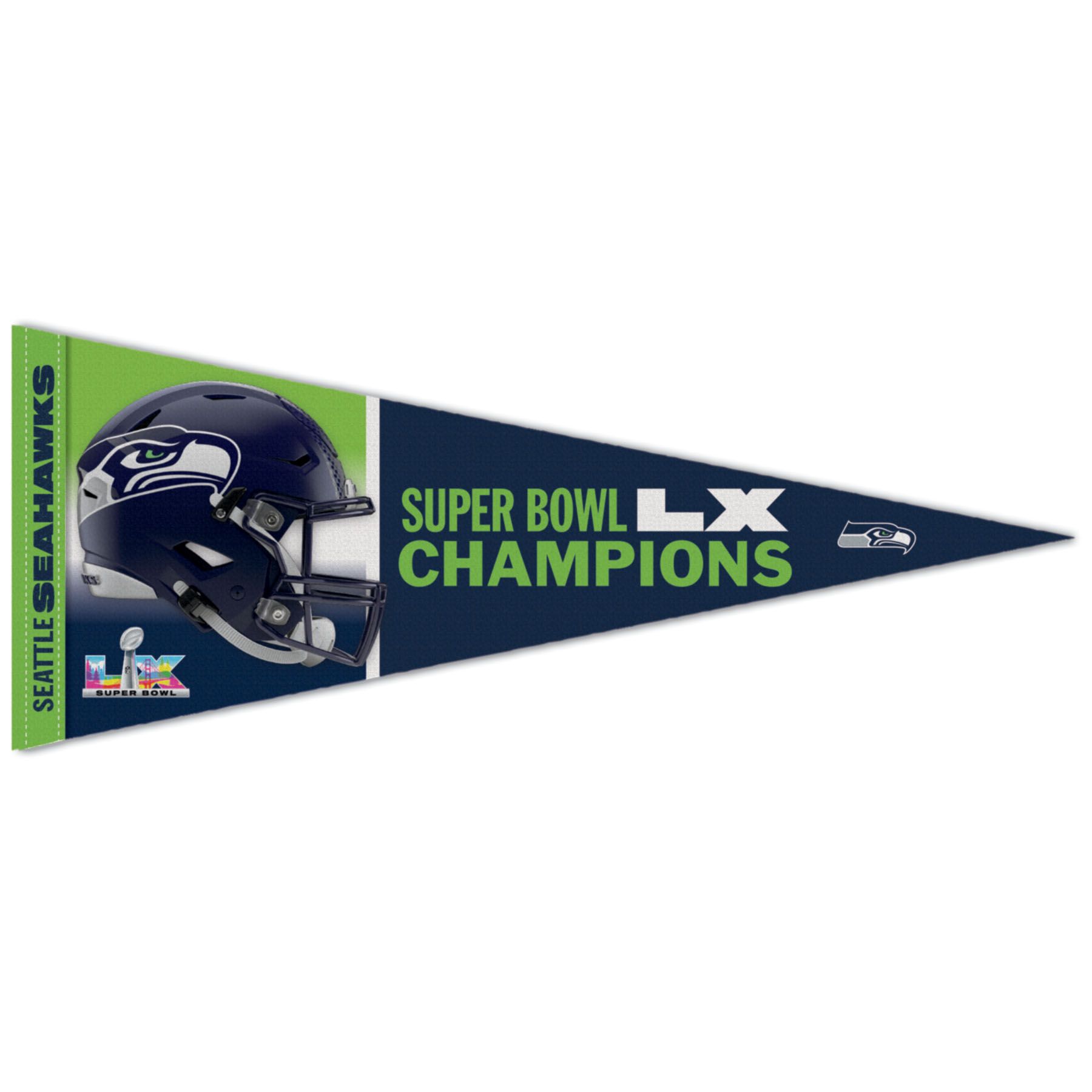 Seattle Seahawks Super Bowl LX Champions Premium NFL Pennant