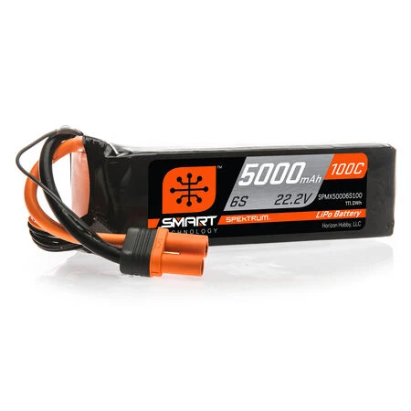 5000mAh 6S 22.2V 100C Smart LiPo Battery; IC5 Spektrum SPMX50006S100