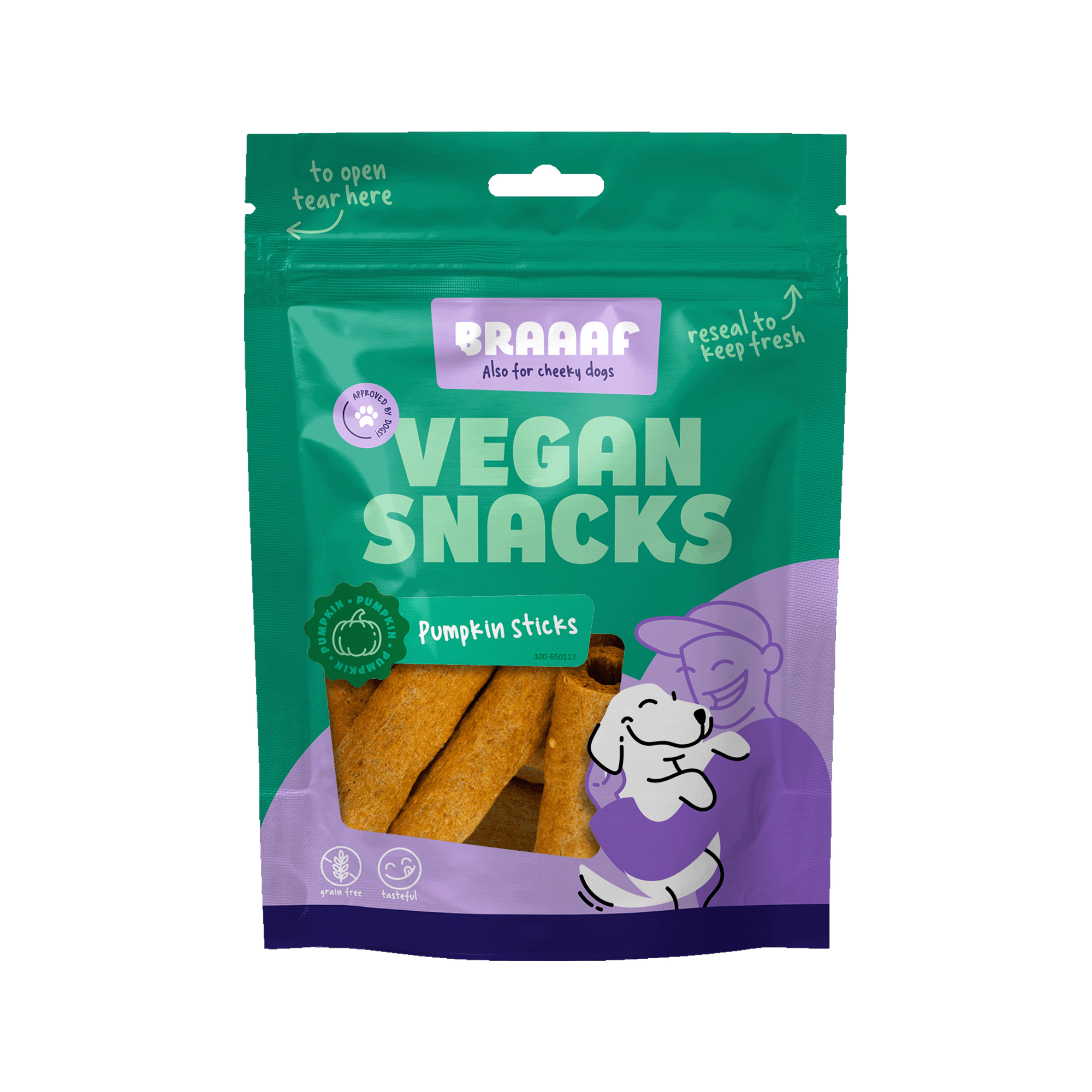 Braaaf  Vegan Snack Sticks - Spinach - 6 cm