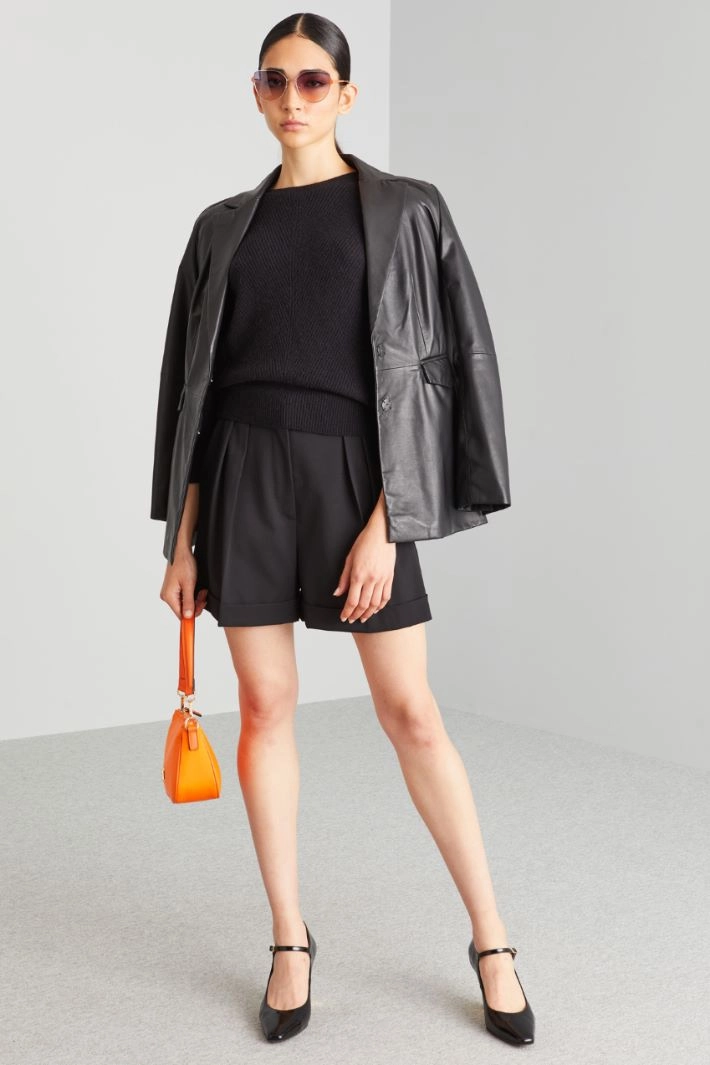 Three-quarter sleeve sweater - BLACK