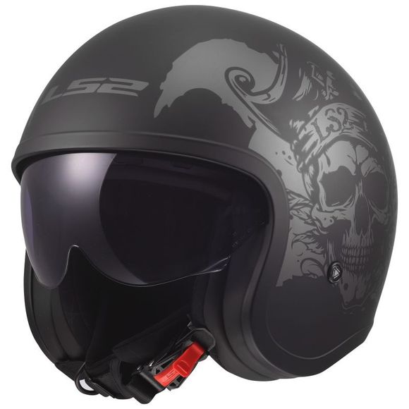 Jet helmet LS2 OF599 - SPITFIRE II - WILLY - Black / GrayRef: LS1281