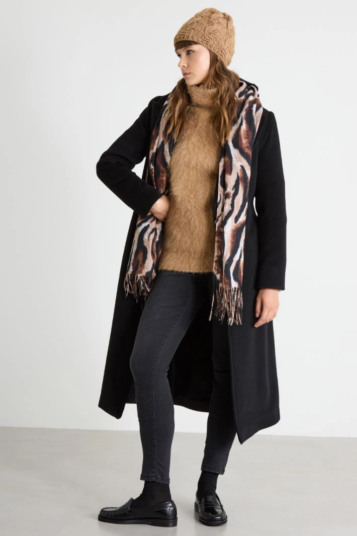 Animal print scarf - BROWN