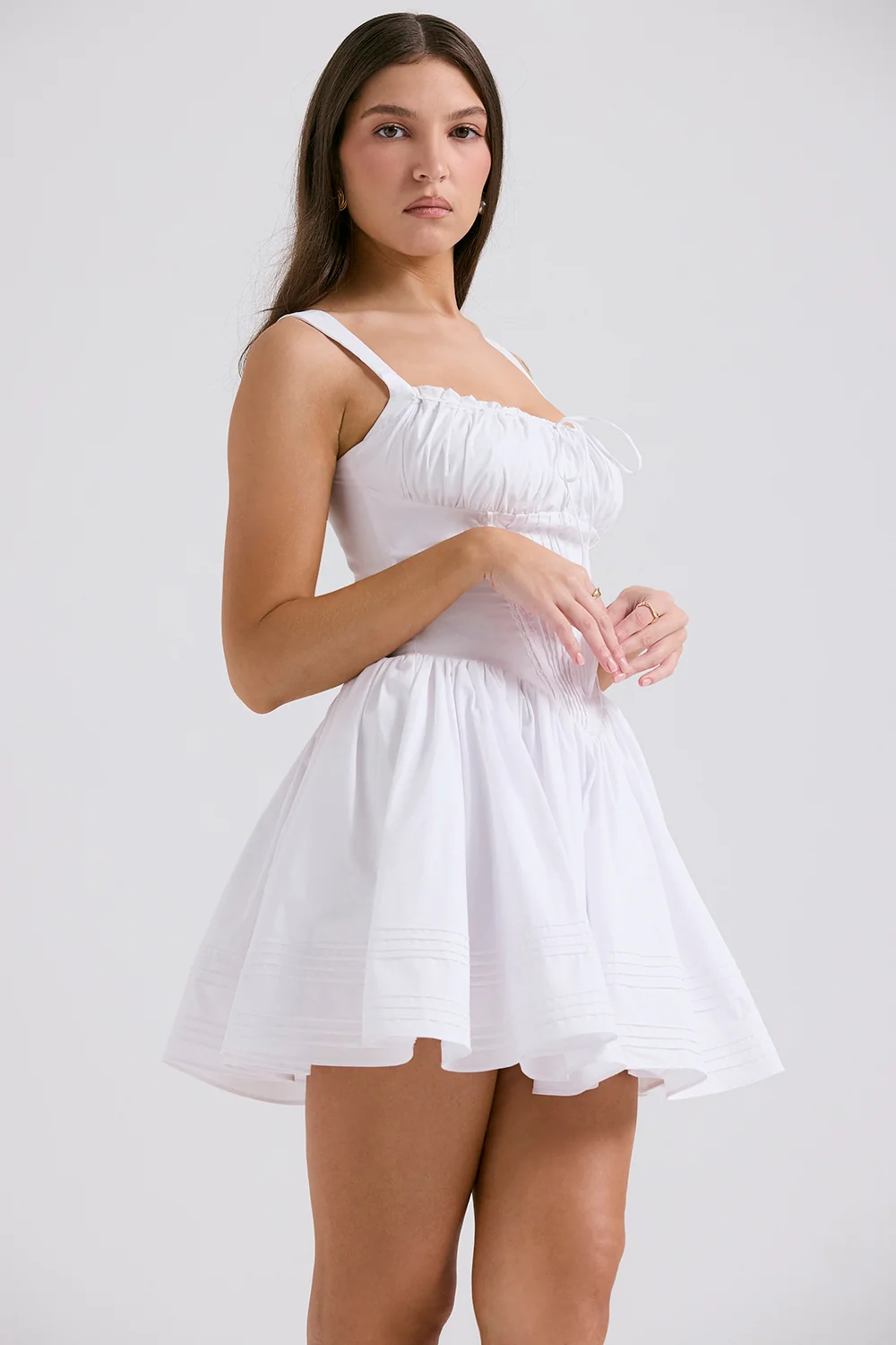 white cotton mini dress