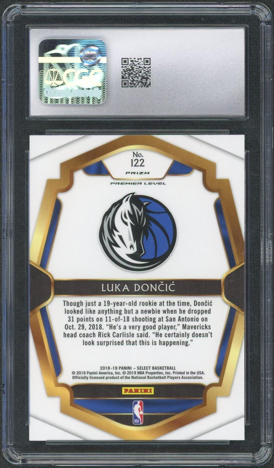 2018/19 Panini Select Luka Doncic Premier Level Silver #122 CGC 10