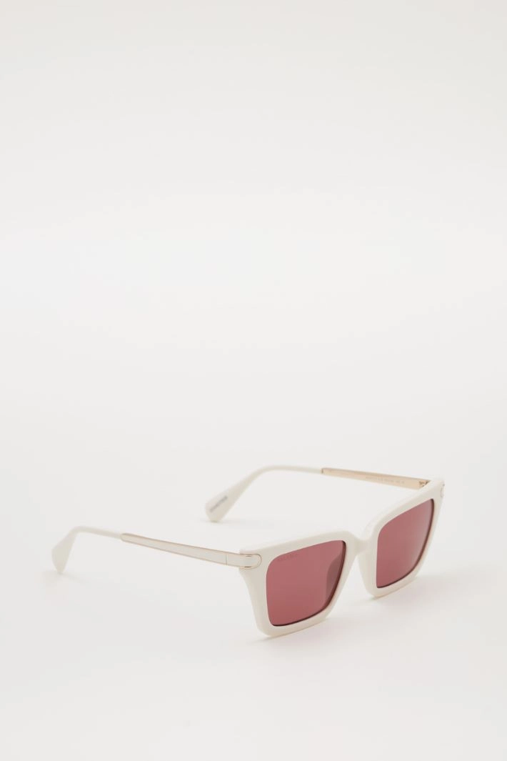 Square sunglasses - WHITE BORDEAUX