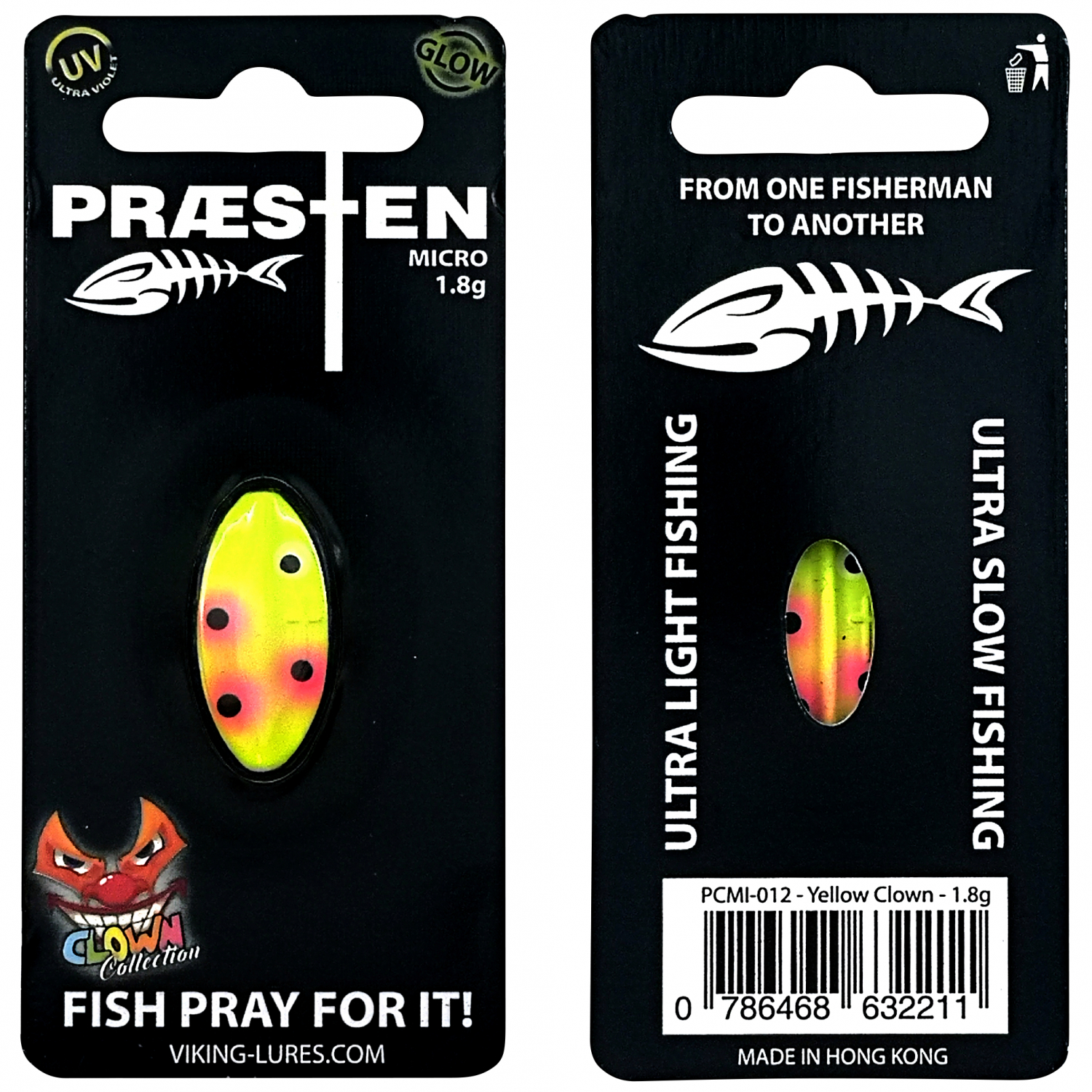 OGP Inline lure Præsten Micro (Yellow Clown)