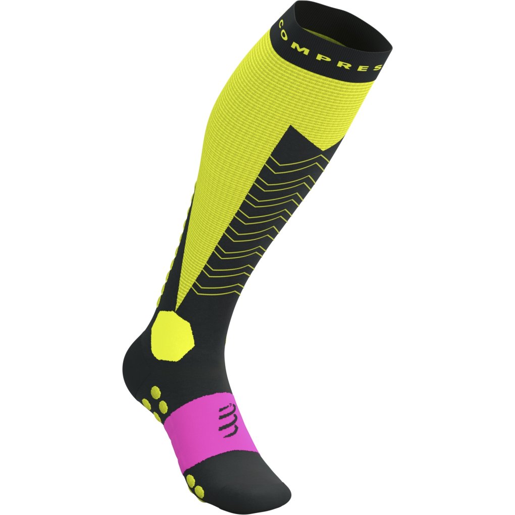 Compressport Ski Mountaineering Full Compression Socks - safe yellow/black