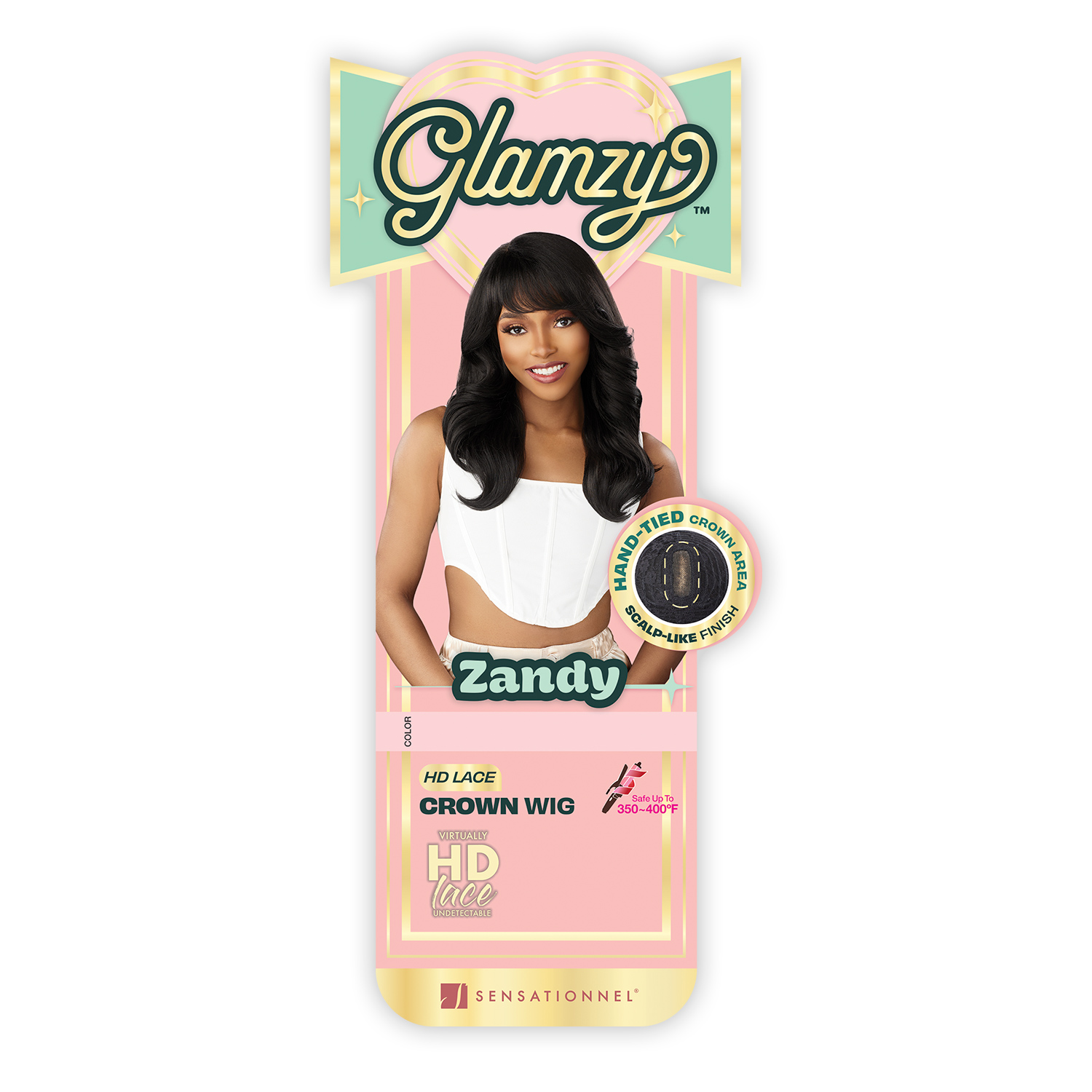 Sensationnel HD Lace Crown Wig Glamzy Glueless Hand-Tied Zandy