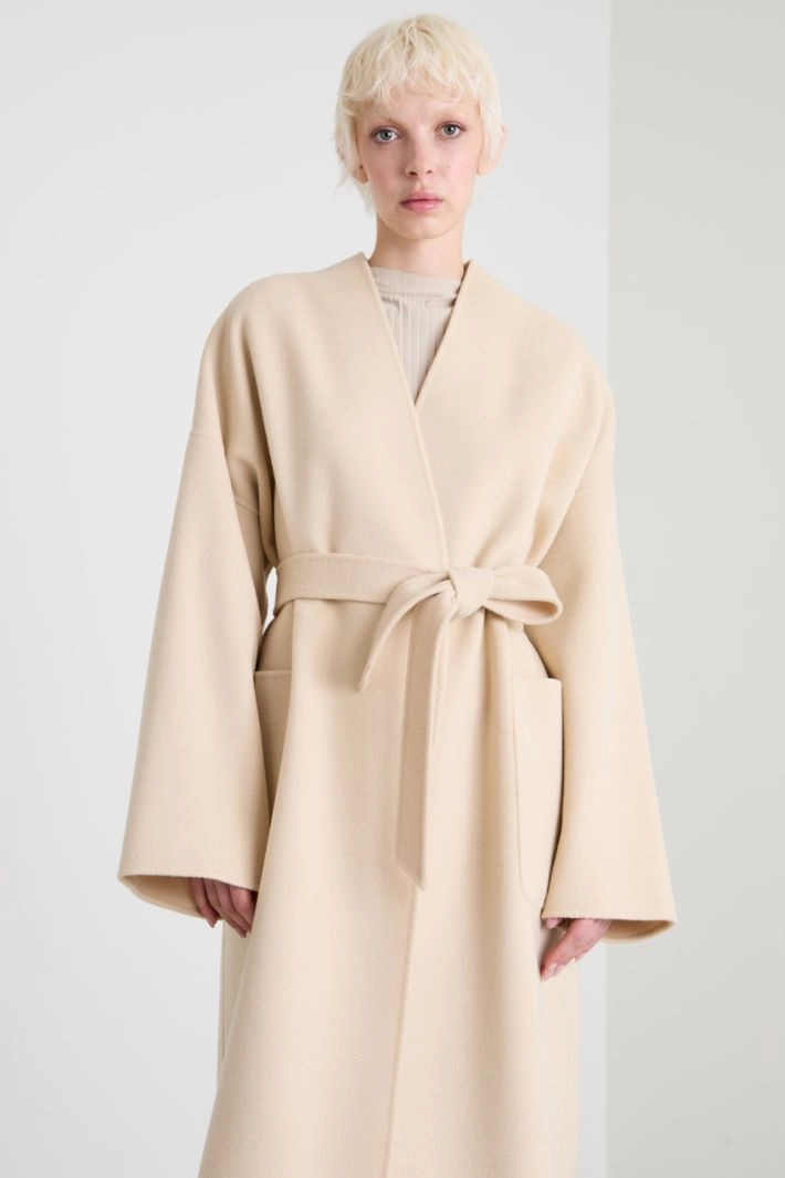 Wool robe coat - SAND