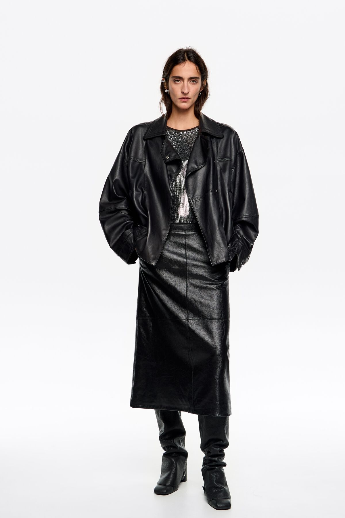 Black leather jacket