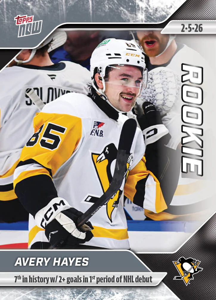 Avery Hayes - 2025-26 NHL Topps NOW® - Sticker # 108 Pack - PR: 545