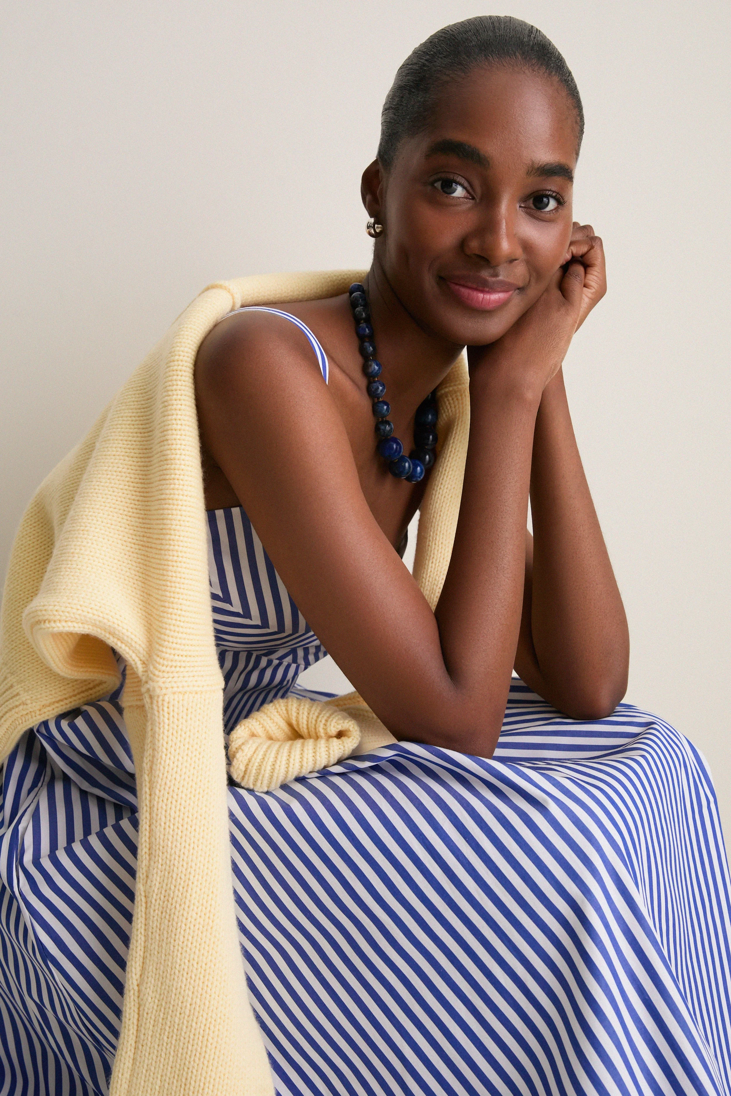 Cobalt and White Madeline Dress