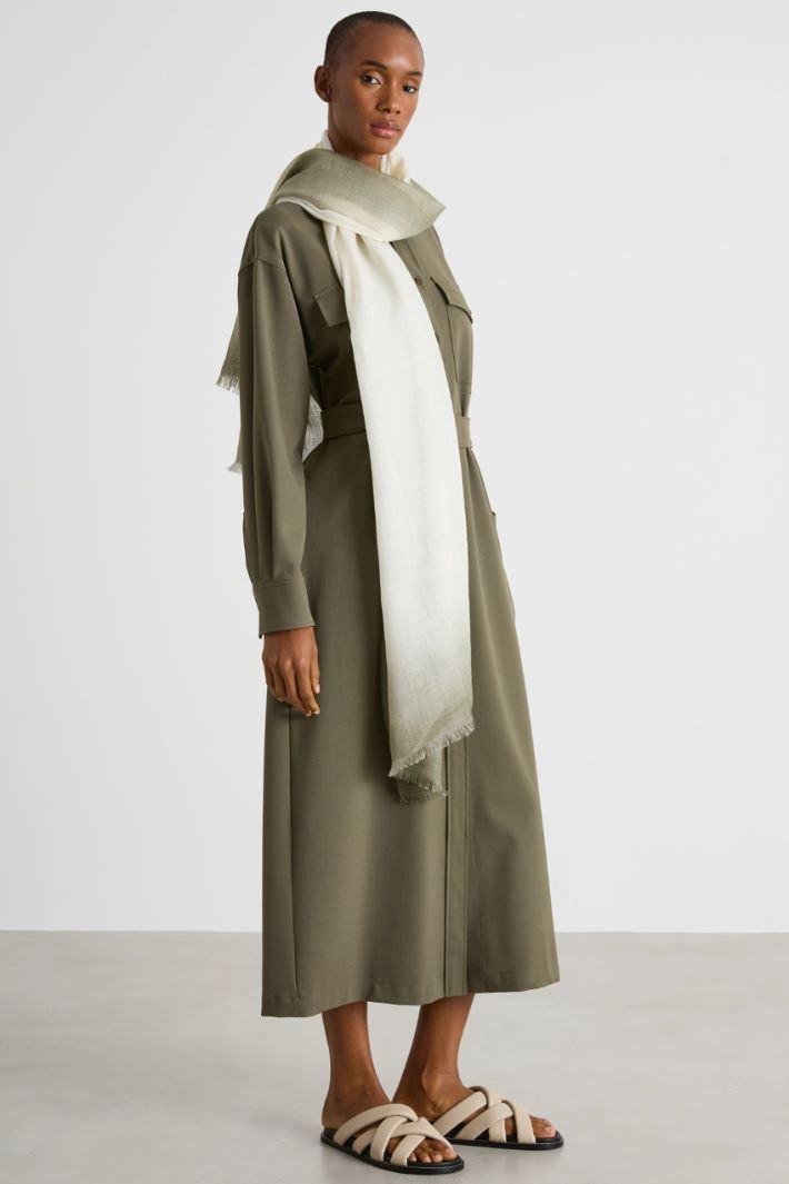 Dégradé-effect stole - GREEN WHITE