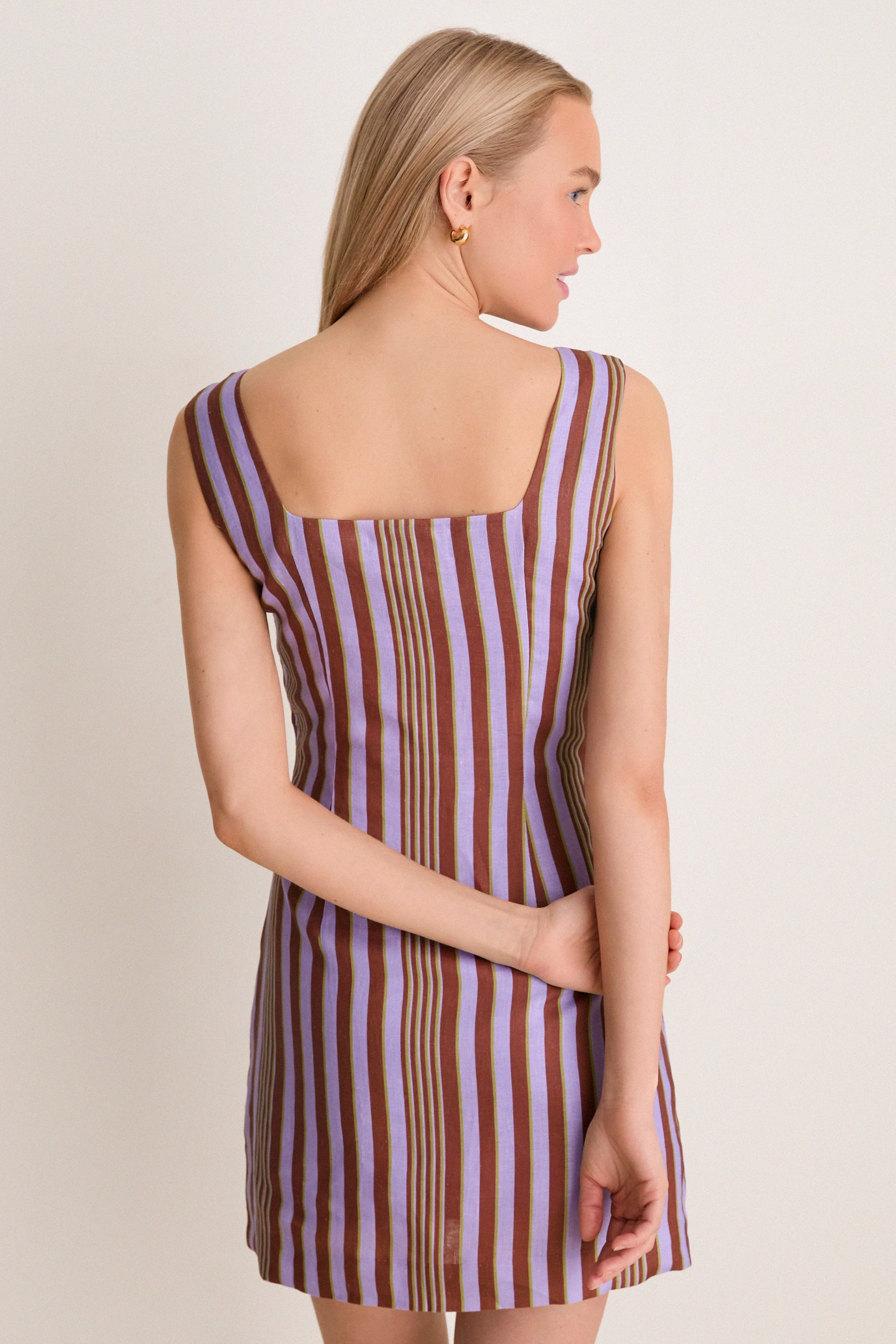 Purple Multi Stripe Hadley Mini Dress