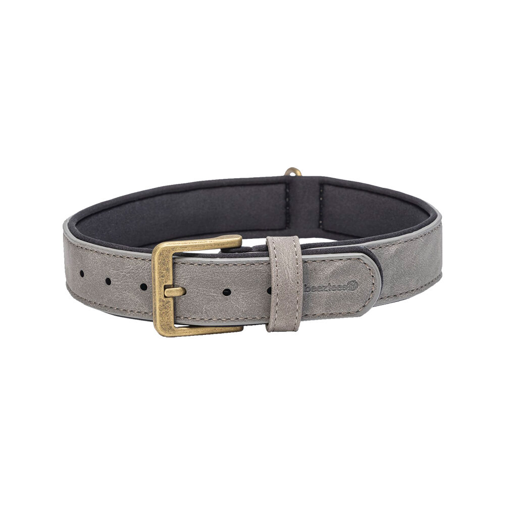 Beeztees Balacron Ax Dog Collar - Faux Leather - Brown - 21-26 cm x 10 mm